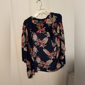 Kut from the Kloth Mens Floral Top -Black  and Red